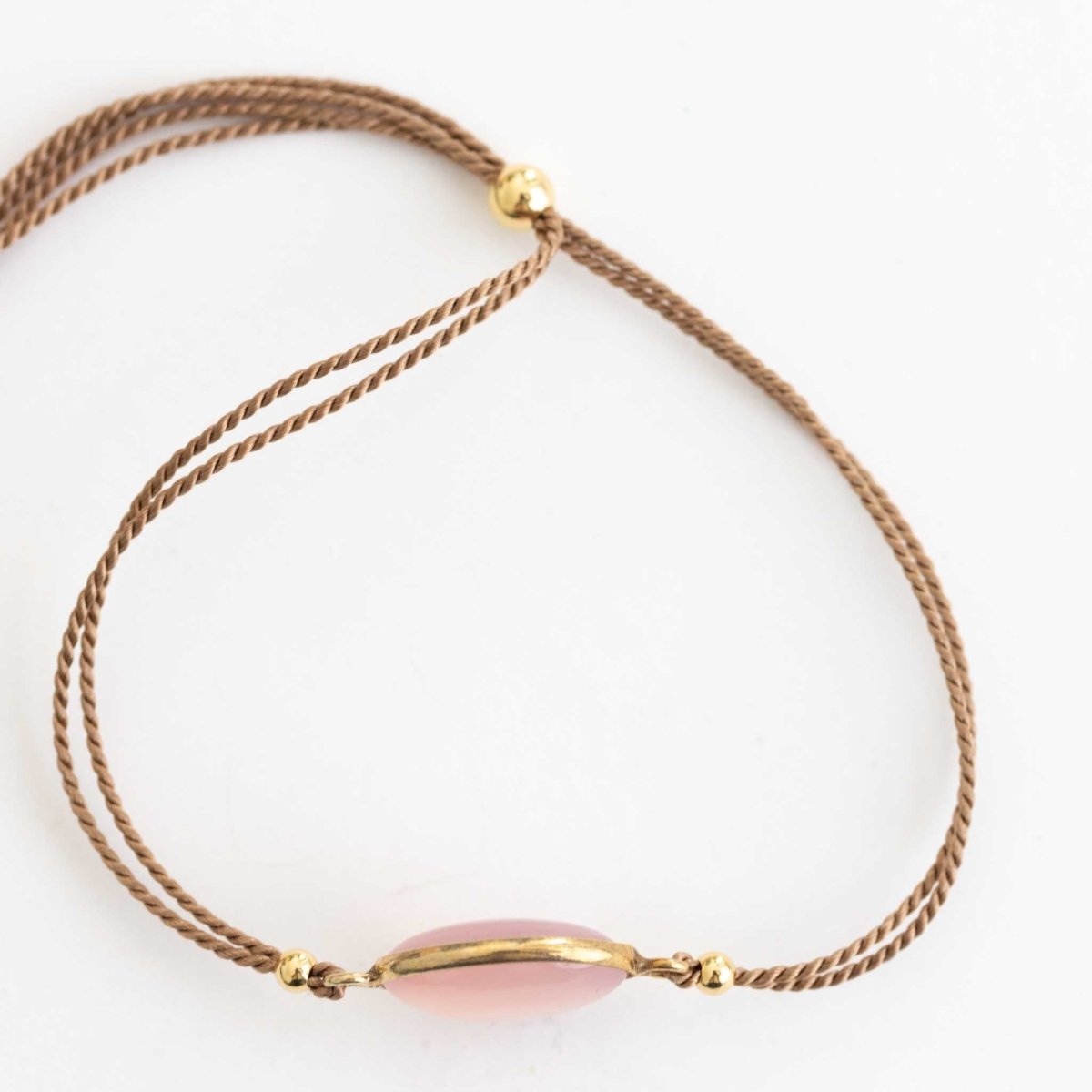 Seidenarmband mit rosa Chalcedon