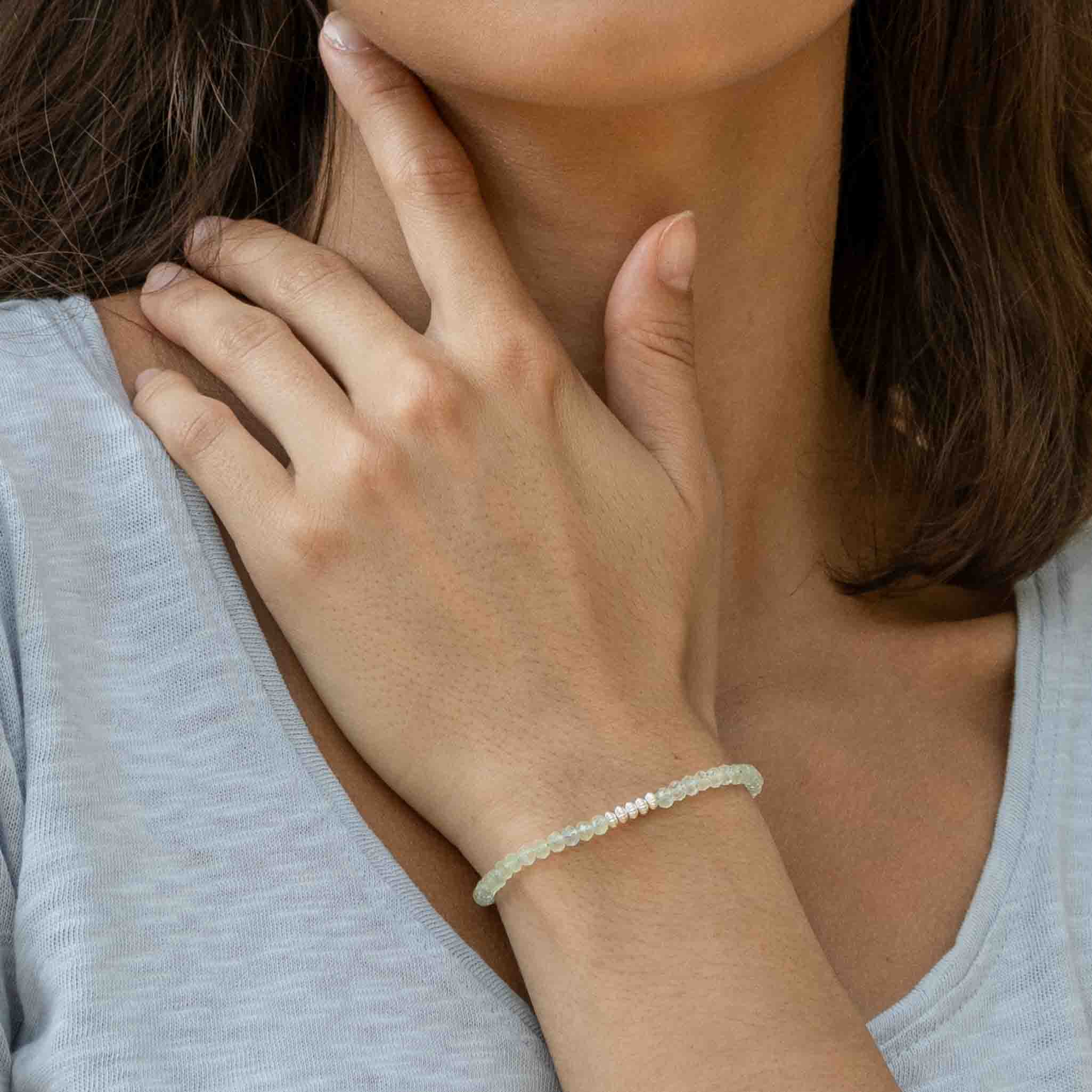 Prehnit Armband 925 Silber | MAYAMBERLIN