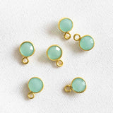 Aqua Chalcedon Creolen gold