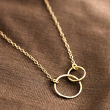Doppelring Halskette gold