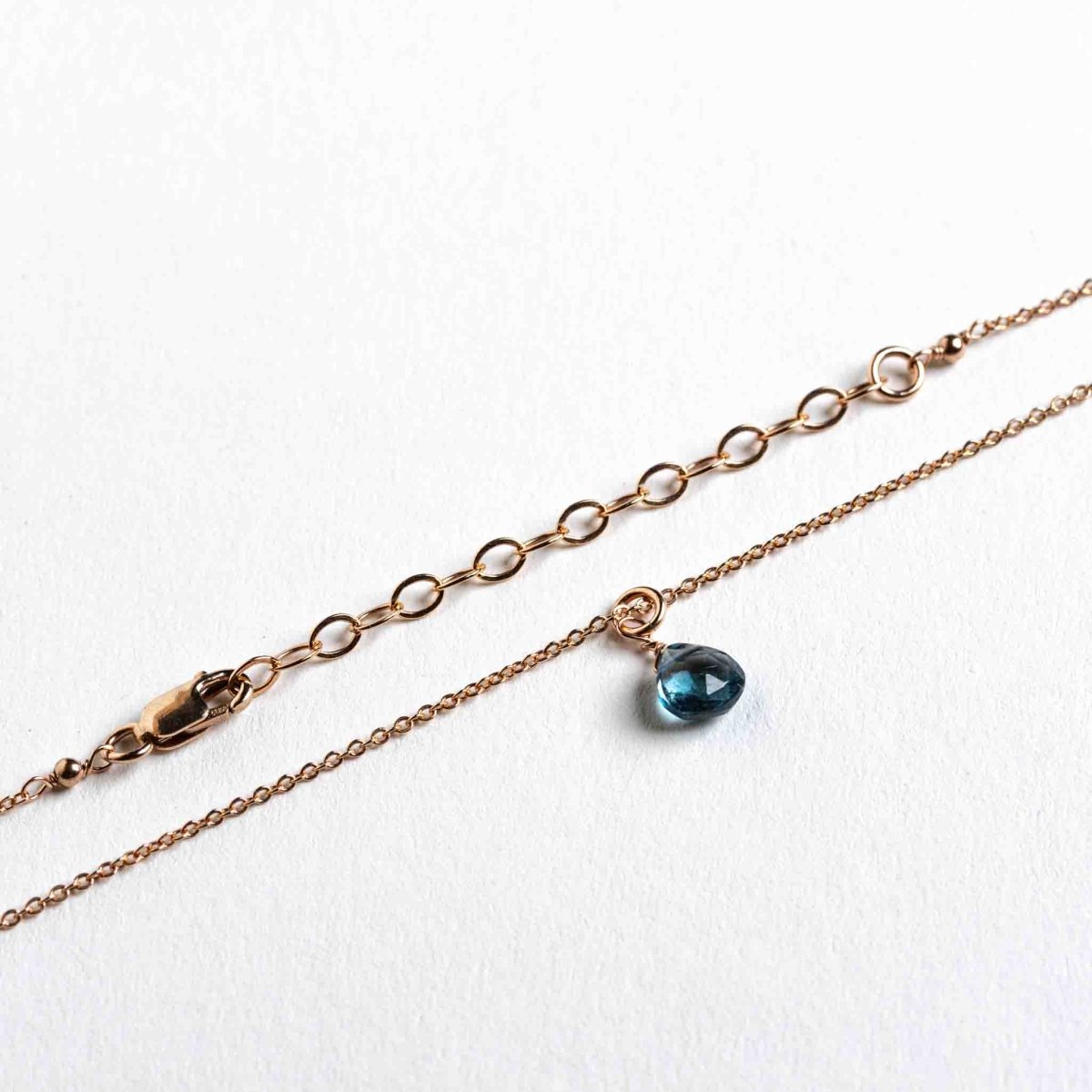 London Blautopas Kette rosegold | MAYAMBERLIN