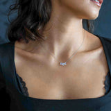 Halskette für Frauen aus Seide mit drei Mondsteinen  | MAYAMBERLIN