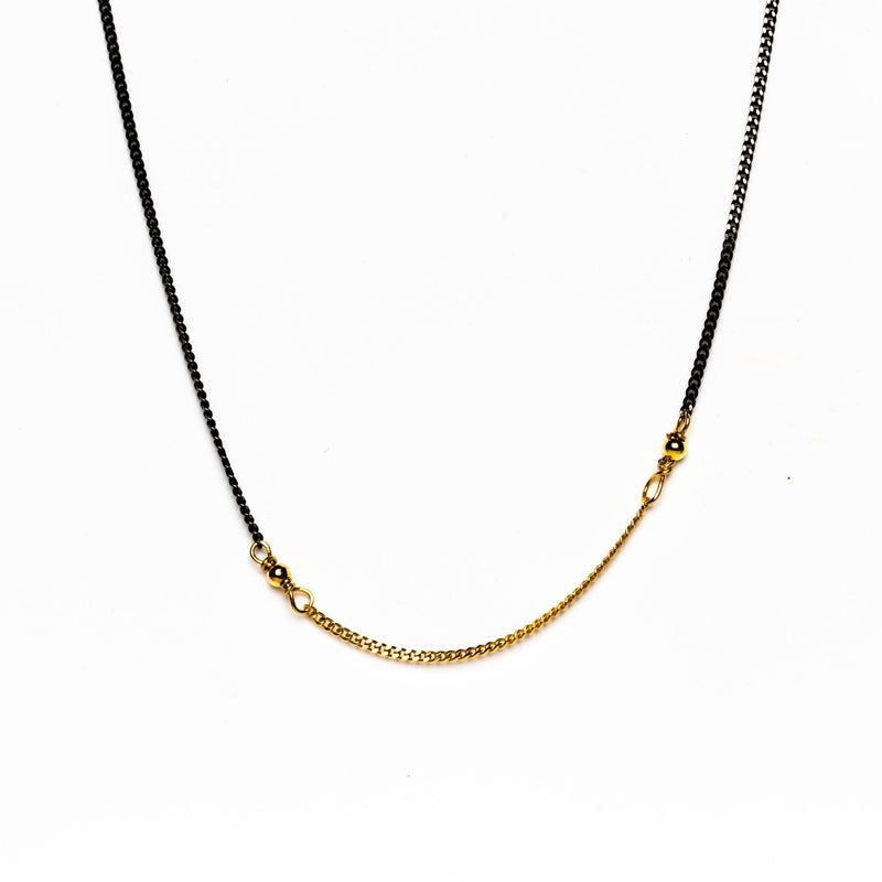 Schwarz-goldene Halskette 925 Silber | MAYAMBERLIN