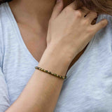 Dunkelgrünes Turmalin Edelstein Armband gold | MAYAMBERLIN